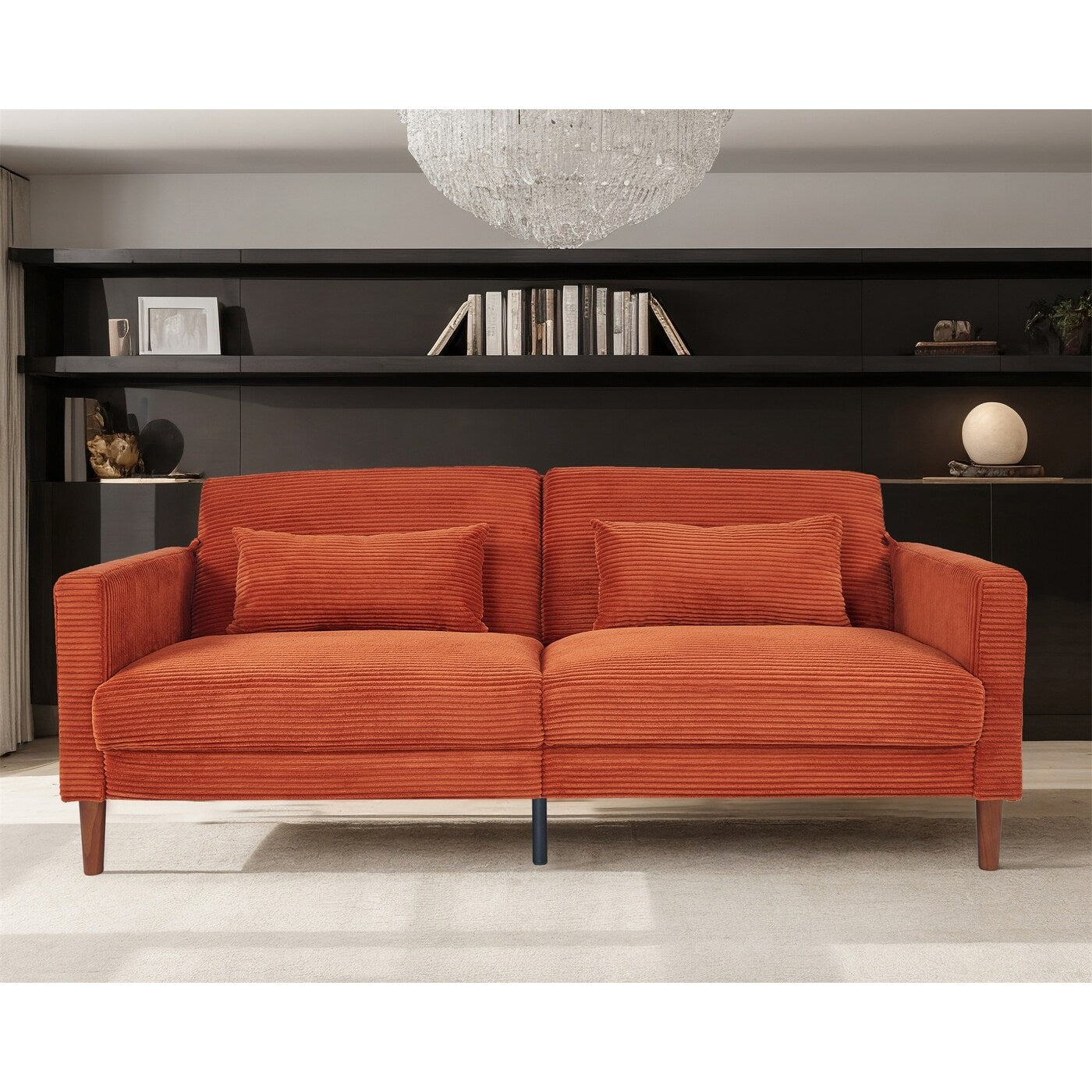 Divano, divano in velluto a coste, divano a due posti con 2 cuscini per soggiorno, camera da letto