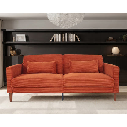 Divano, divano in velluto a coste, divano a due posti con 2 cuscini per soggiorno, camera da letto