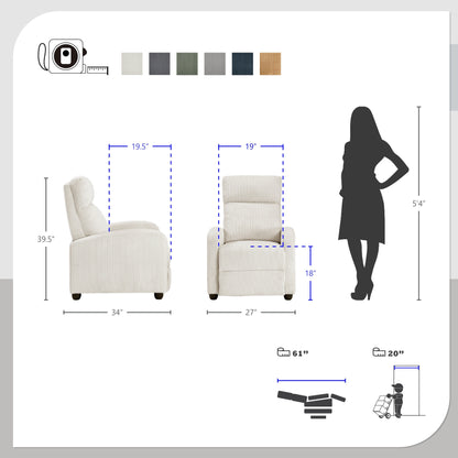 Poltrona reclinabile Covelo Corduroy Push Back