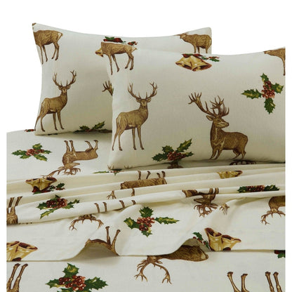 Set di lenzuola con tasche extra profonde e stampate in flanella, novità e festività