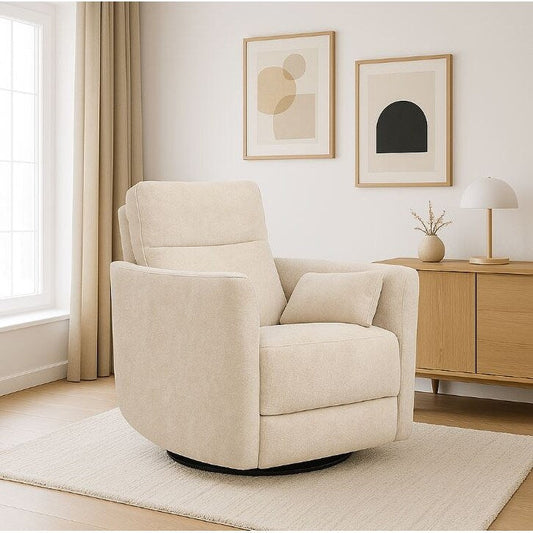 Poltrona reclinabile girevole manuale in microfibra Cozy