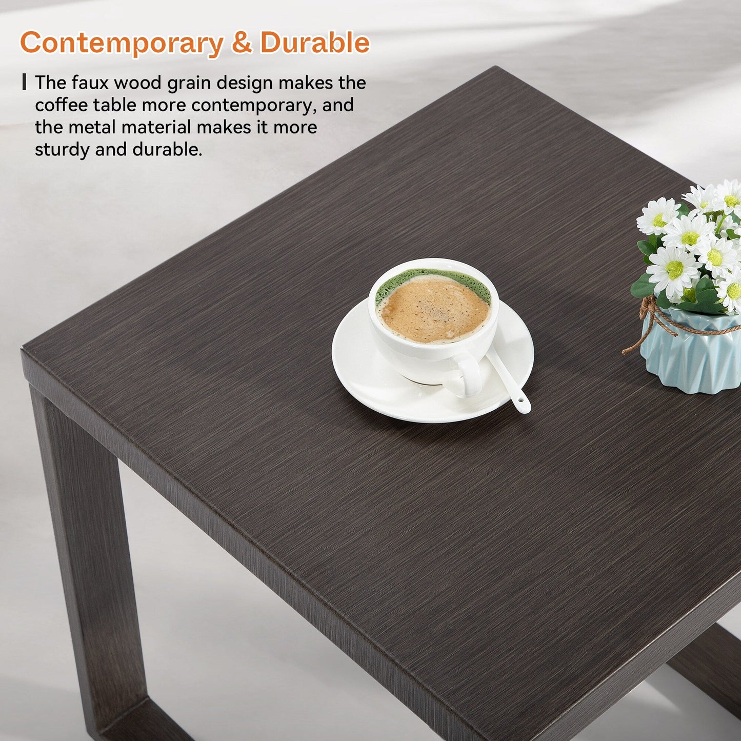 Cozywor - Set da conversazione con sedia a dondolo girevole da esterno, 3 pezzi, per patio e con tavolino laterale