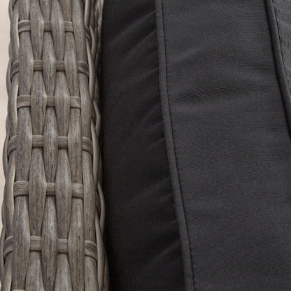 Set da conversazione con sedia a dondolo girevole da giardino in vimini Cozywor da 3 pezzi