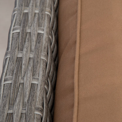 Set da conversazione con sedia a dondolo girevole da giardino in vimini Cozywor da 3 pezzi