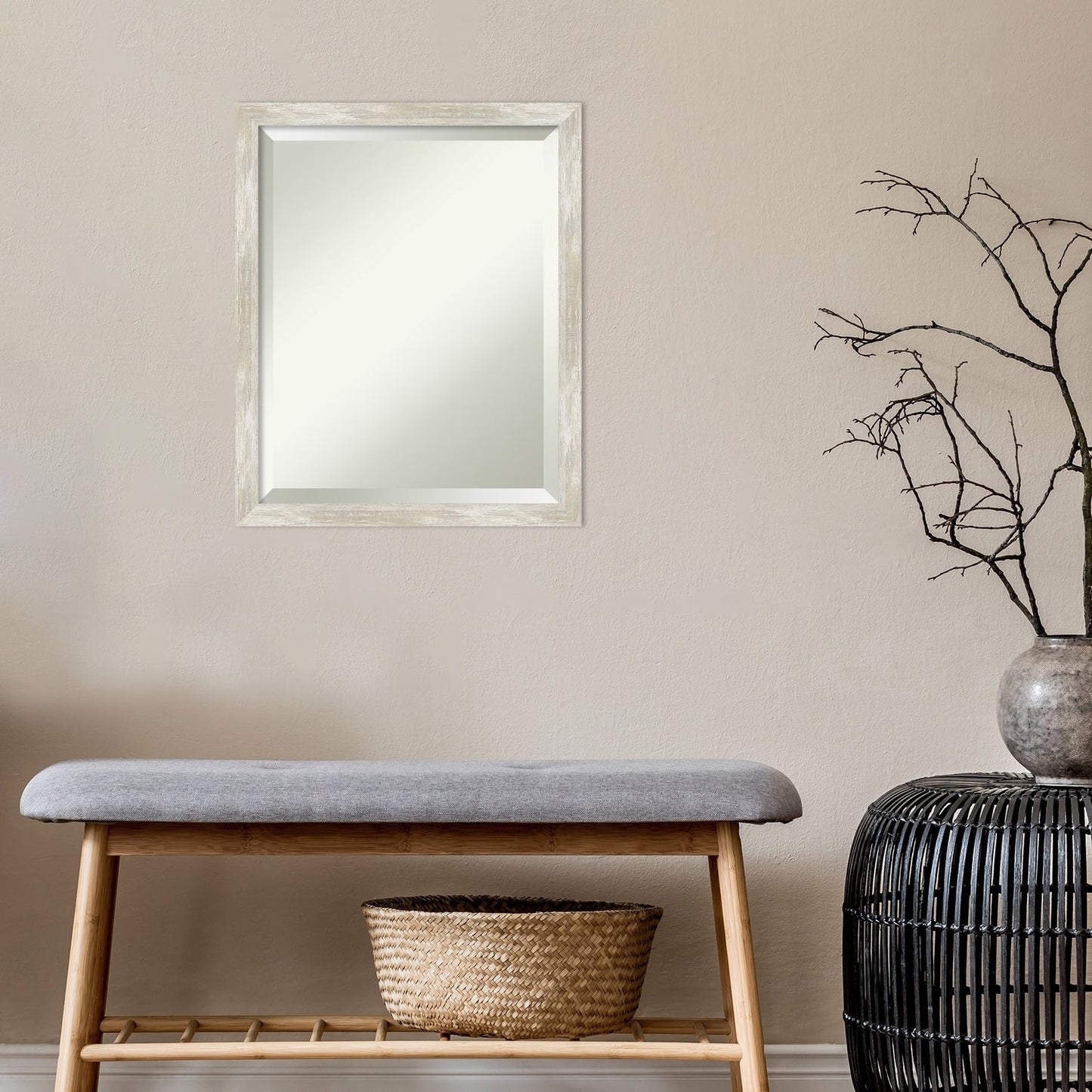 Specchio da parete per bagno bisellato - Cornice metallica screpolata