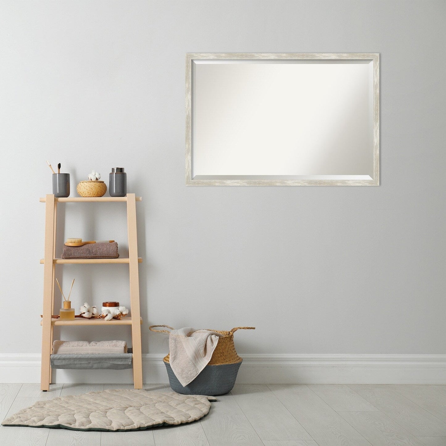 Specchio da parete per bagno bisellato - Cornice metallica screpolata