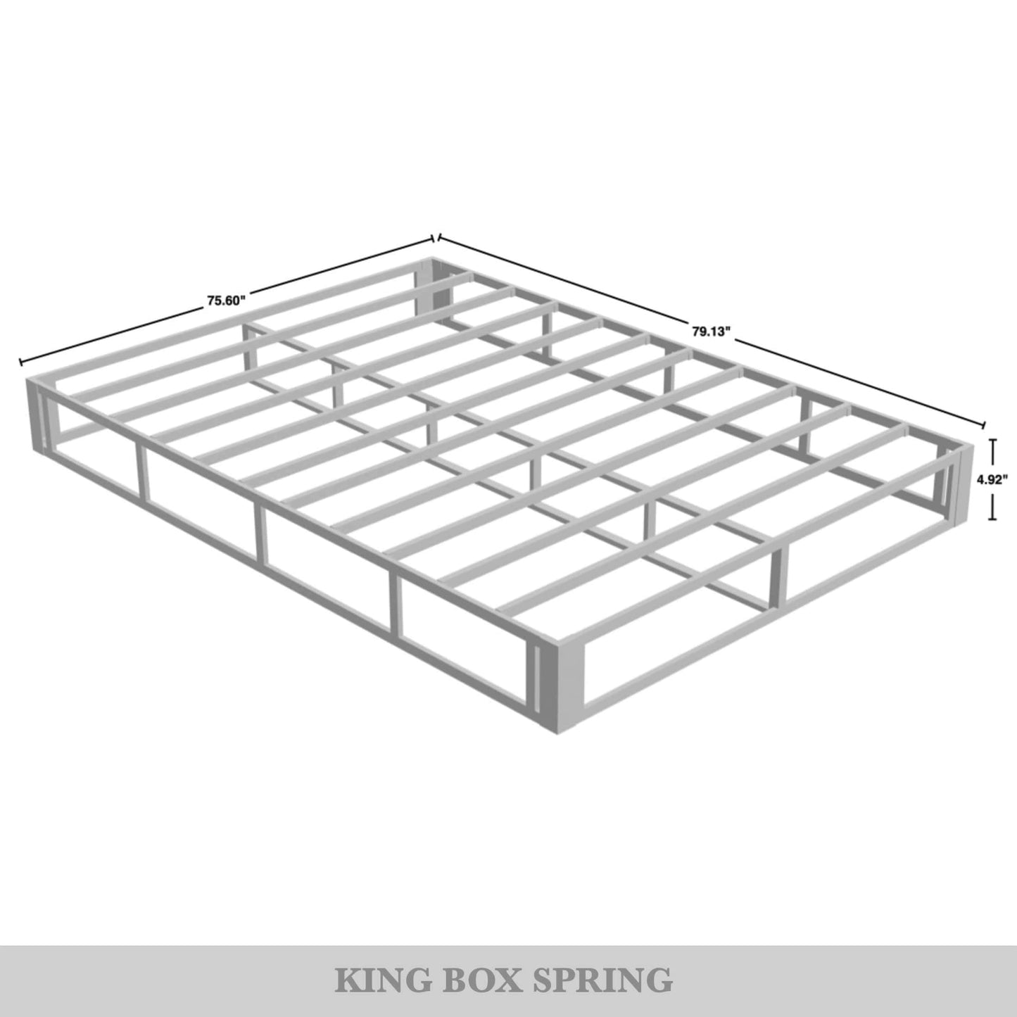 CraftPorch - Rete a molle in metallo da 5 pollici con rivestimento in lino nero