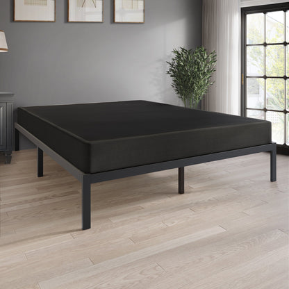 CraftPorch - Rete a molle in metallo da 5 pollici con rivestimento in lino nero