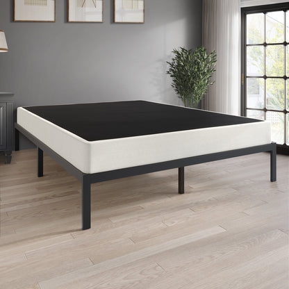 CraftPorch - Letto a molle in metallo da 5 pollici con rivestimento in lino grigio caldo