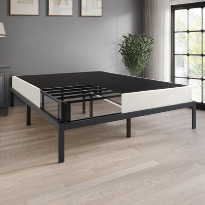 CraftPorch - Letto a molle in metallo da 5 pollici con rivestimento in lino grigio caldo