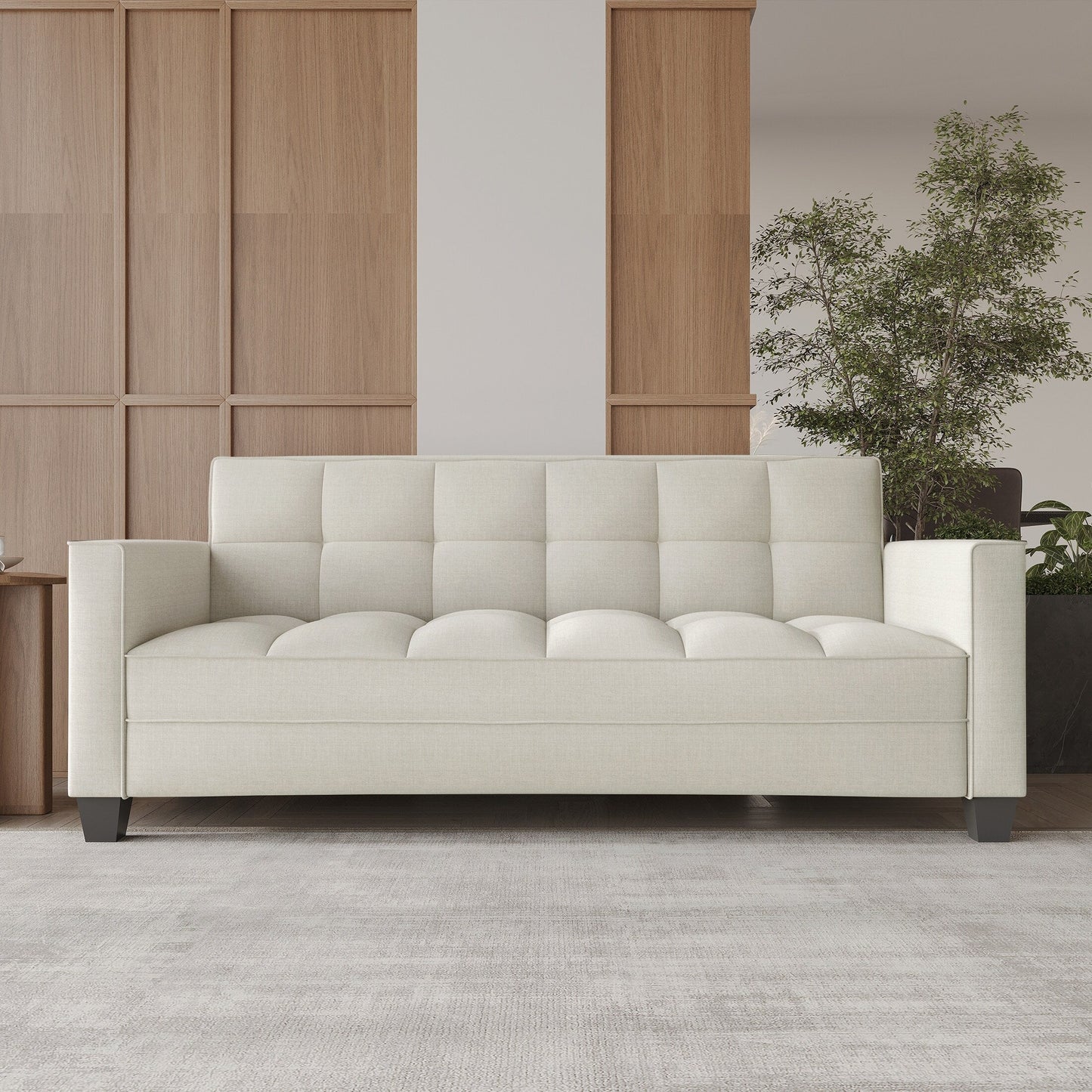 Divano imbottito in lino moderno ed elegante CraftPorch