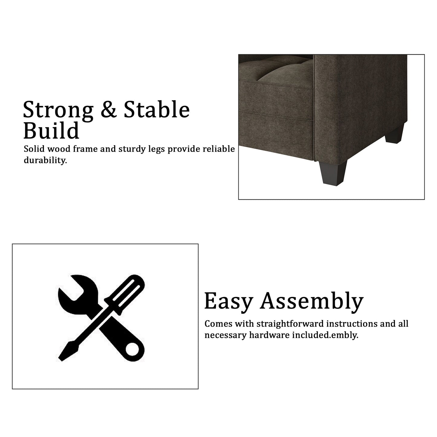 Divano imbottito in lino moderno ed elegante CraftPorch