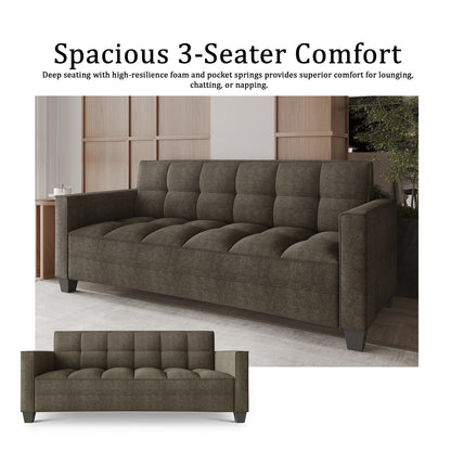 Divano imbottito in lino moderno ed elegante CraftPorch