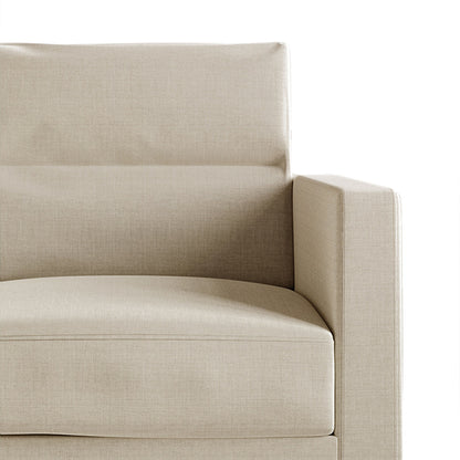 Divano imbottito in lino pulito e minimalista CraftPorch