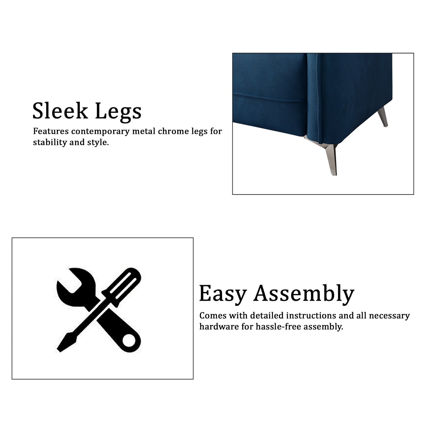 Divano imbottito in velluto di lusso CraftPorch