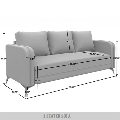 Divano imbottito in velluto di lusso CraftPorch