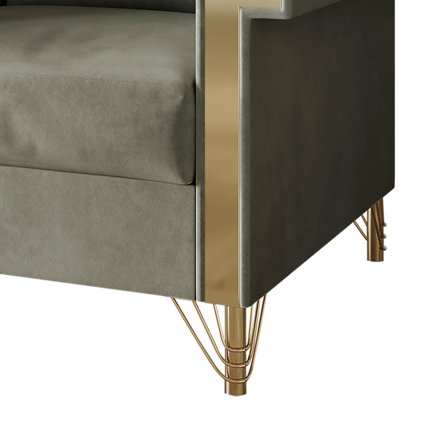 Divano imbottito in velluto di lusso CraftPorch