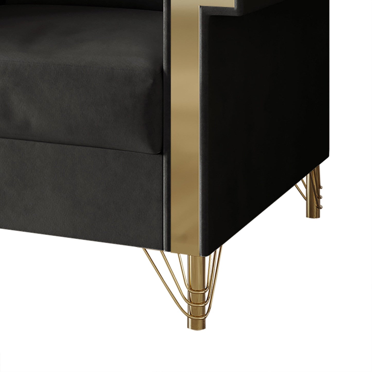 Divano imbottito in velluto di lusso CraftPorch