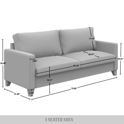 Divano imbottito in velluto a coste CraftPorch in stile Mid-Century Modern