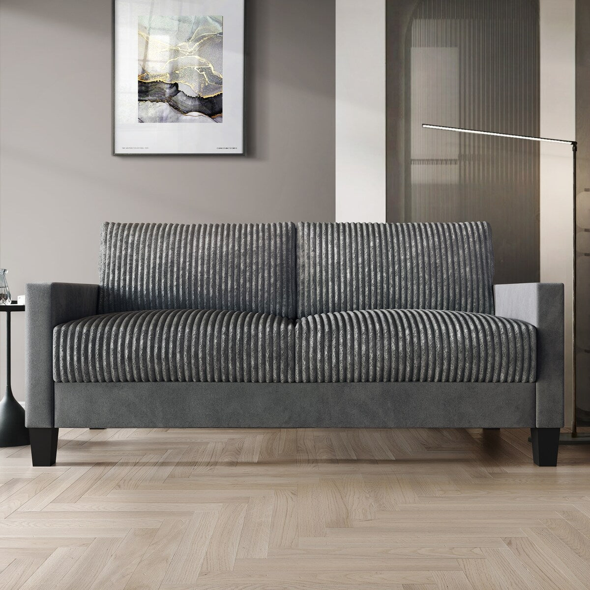 Divano imbottito in velluto a coste CraftPorch in stile Mid-Century Modern