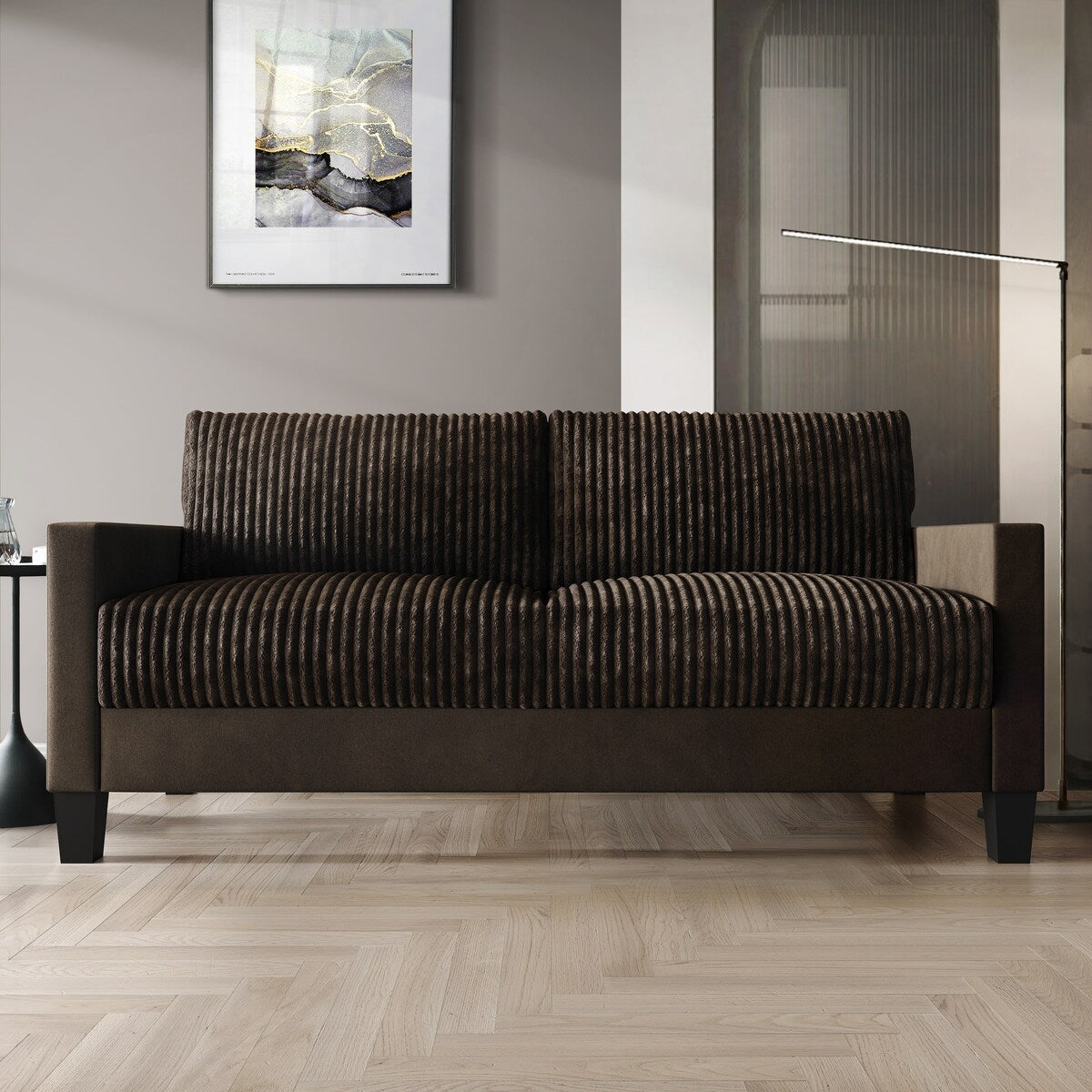 Divano imbottito in velluto a coste CraftPorch in stile Mid-Century Modern