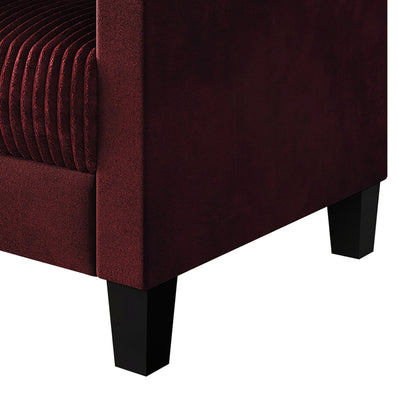 Divano imbottito in velluto a coste CraftPorch in stile Mid-Century Modern