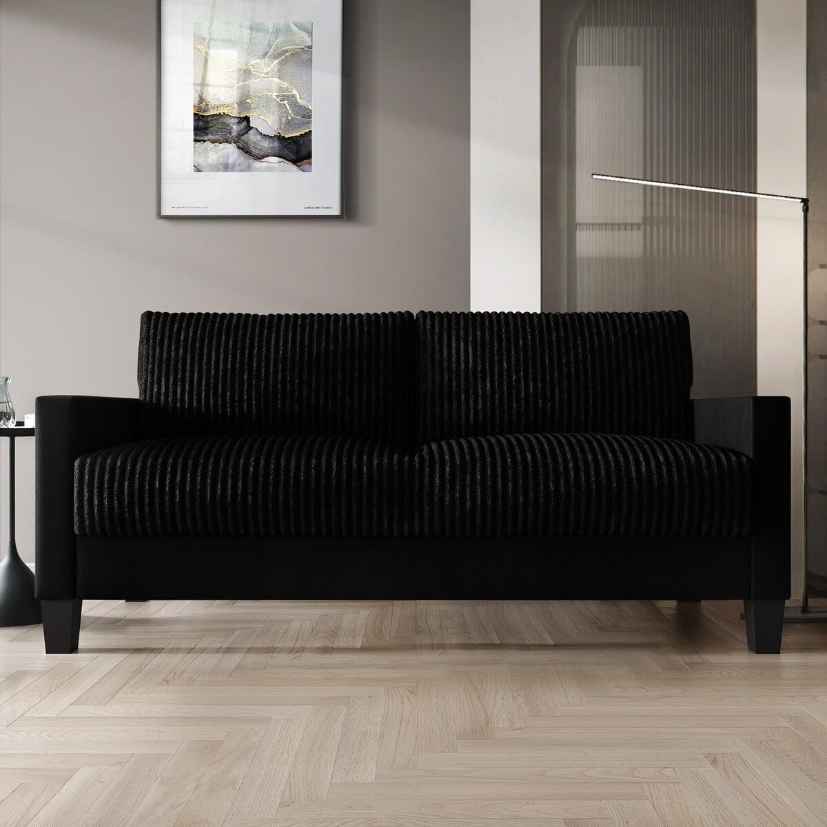 Divano imbottito in velluto a coste CraftPorch in stile Mid-Century Modern