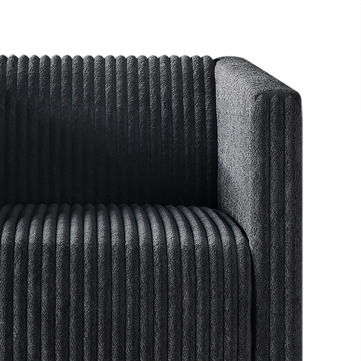 Divano imbottito in velluto a coste CraftPorch, moderno e glamour