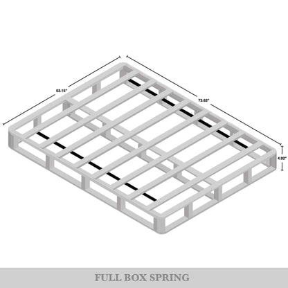 Base per letto a molle in legno massello CraftPorch da 5 pollici con doghe in legno e rivestimento in lino nero