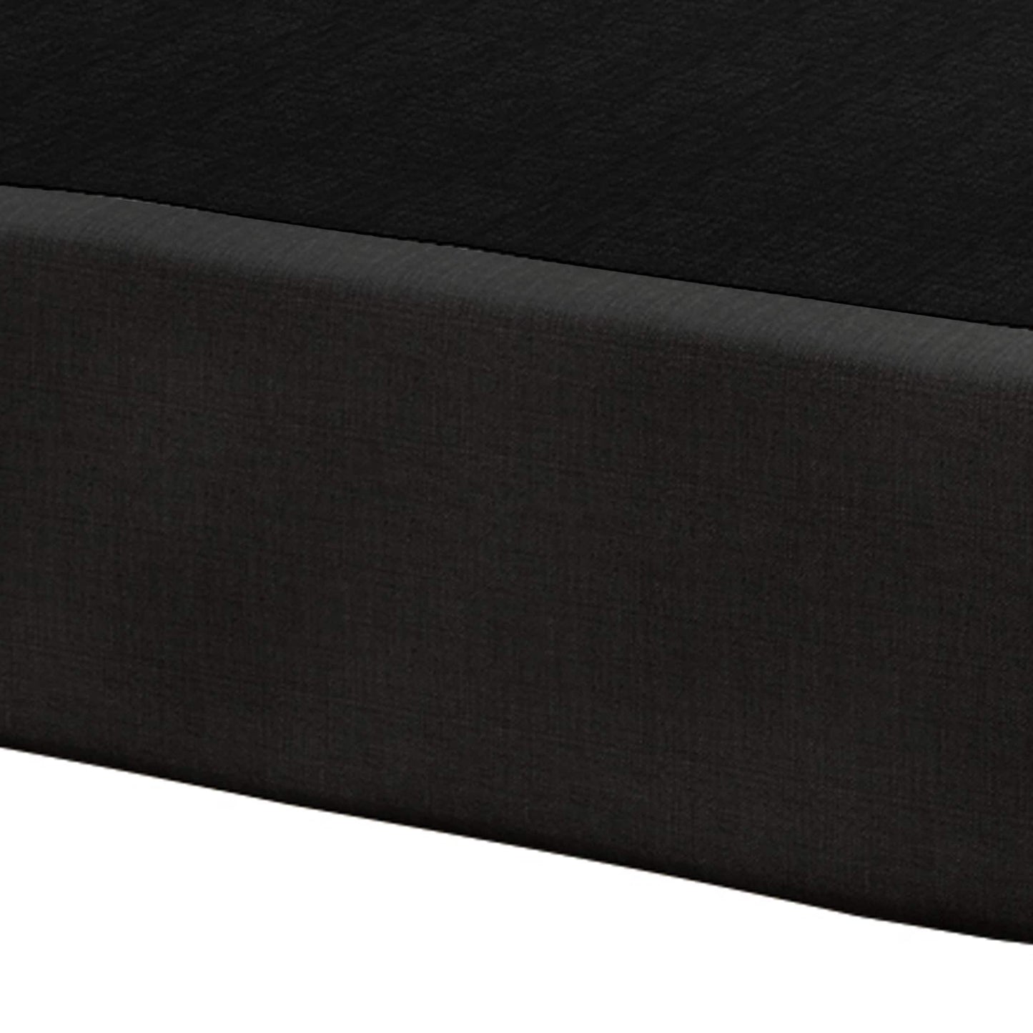 Base per letto a molle in legno massello CraftPorch da 5 pollici con doghe in legno e rivestimento in lino nero