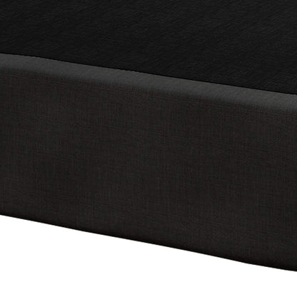 Base per letto a molle in legno massello CraftPorch da 5 pollici con doghe in legno e rivestimento in lino nero