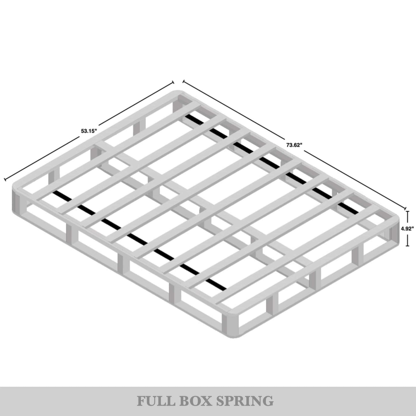 Base per letto a molle in legno massello CraftPorch da 5 pollici con doghe in legno e rivestimento in lino grigio caldo