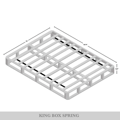 Base per letto a molle in legno massello CraftPorch da 8 pollici con doghe in legno e rivestimento in lino nero