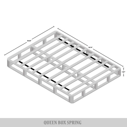 Base per letto a molle in legno massello CraftPorch da 8 pollici con doghe in legno e rivestimento in lino nero