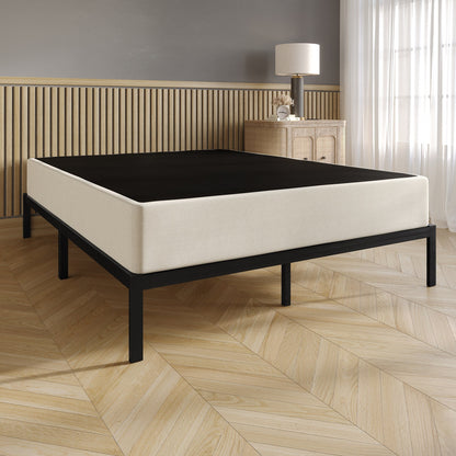 CraftPorch - Letto a molle in metallo rivestito in lino