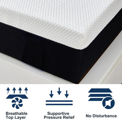 Materasso in memory foam in gel Stiku 10, taglia media, letto in scatola, a basso movimento, trasparente