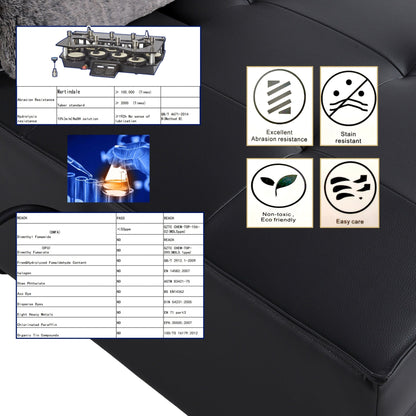 Divano letto moderno in pelle con altoparlante Bluetooth 3 in 1 color crema da 70,86 pollici, 2 porte USB e supporto per telefono