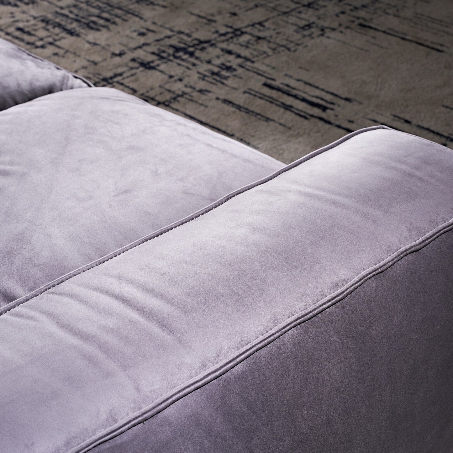 Divano quadrato 110'' Masha Velvet a quattro posti per soggiorno Divano-letto