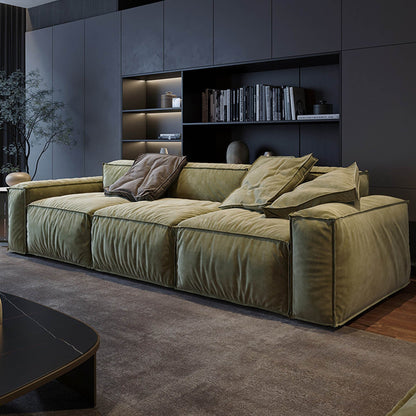 Divano quadrato 110'' Masha Velvet a quattro posti per soggiorno Divano-letto