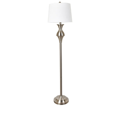 Lampada da terra in metallo argento Murray 60 della collezione Crestview - 14x14x60,5