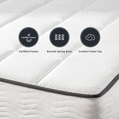 Materasso a molle Bonnell Crown Comfort da 6 pollici con parte superiore in schiuma Comfort