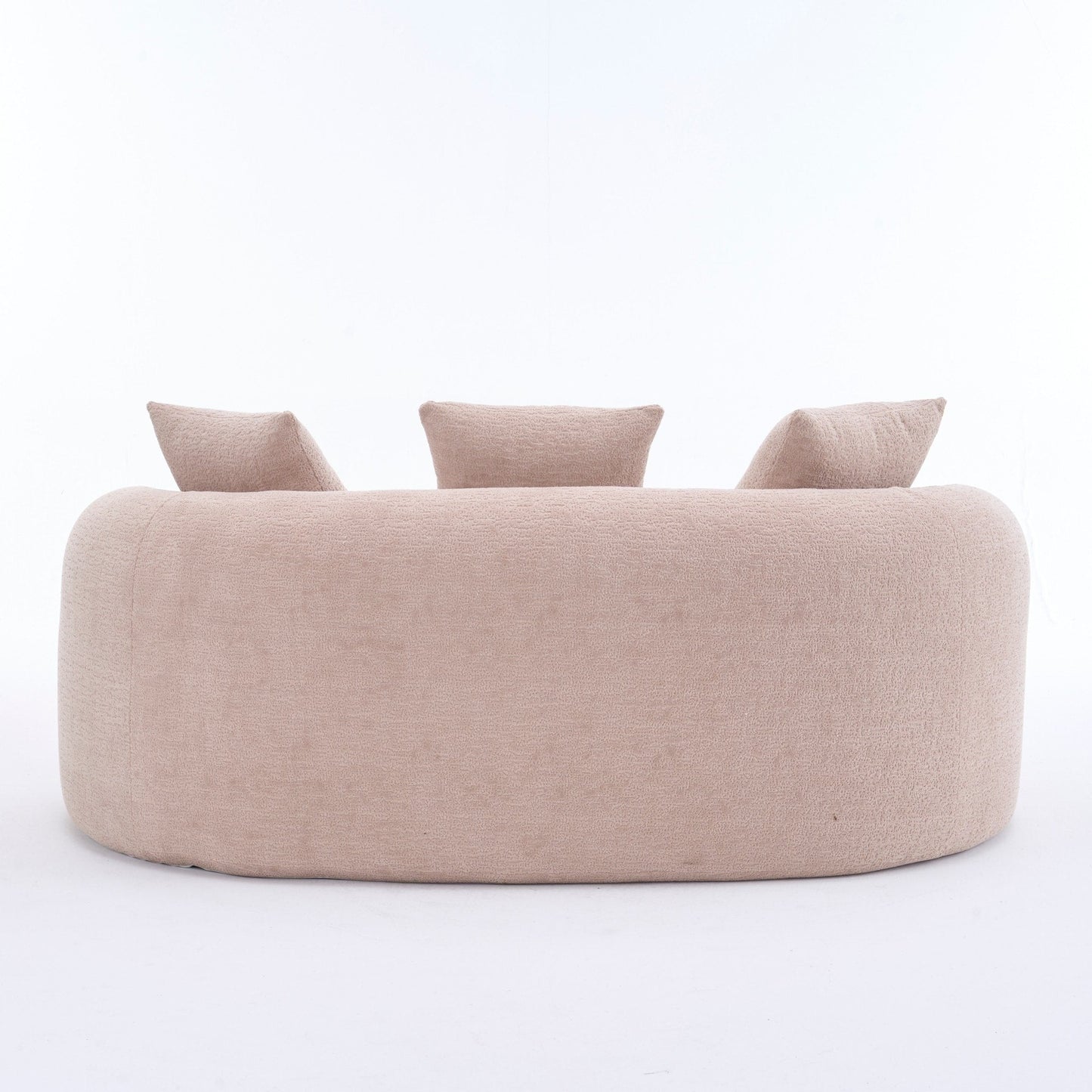 Divano curvo a due posti in spugna a compressione completa 30D in ciniglia, senza montaggio