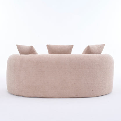 Divano curvo a due posti in spugna a compressione completa 30D in ciniglia, senza montaggio