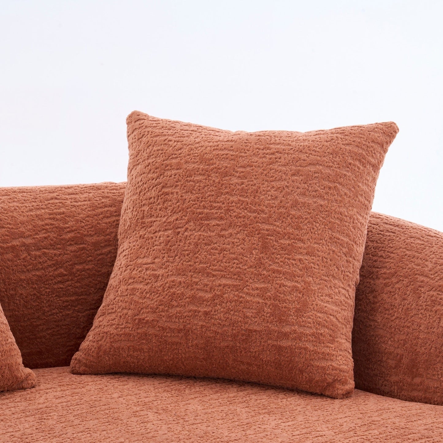 Divano curvo a due posti in spugna a compressione completa 30D in ciniglia, senza montaggio