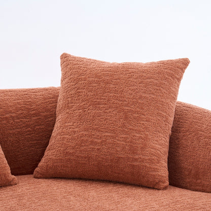 Divano curvo a due posti in spugna a compressione completa 30D in ciniglia, senza montaggio