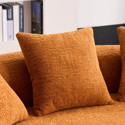 Divano curvo a due posti in spugna a compressione completa 30D in ciniglia, senza montaggio