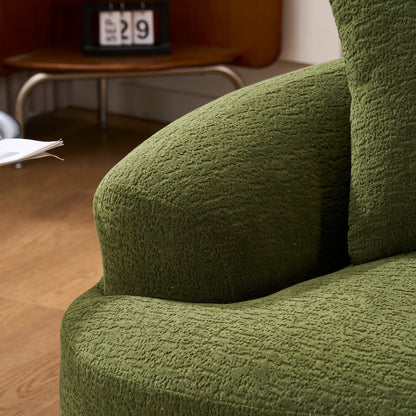 Divano curvo a due posti in spugna a compressione completa 30D in ciniglia, senza montaggio