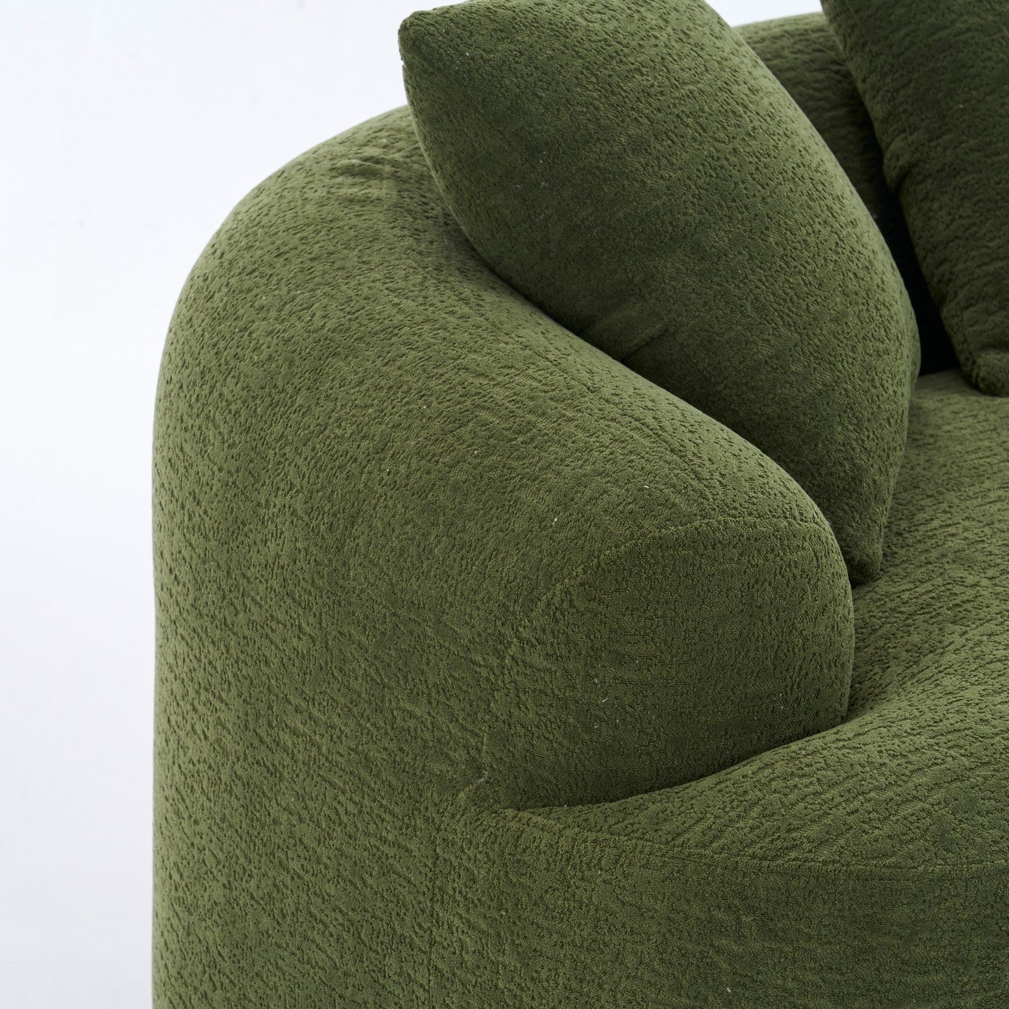 Divano curvo a due posti in spugna a compressione completa 30D in ciniglia, senza montaggio