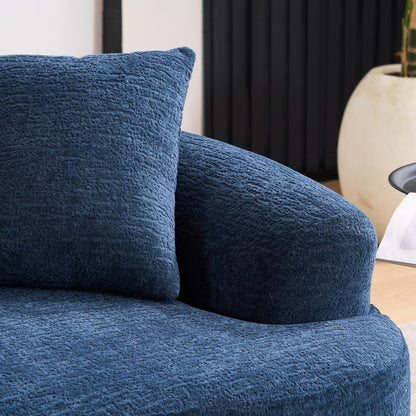 Divano curvo a due posti in spugna a compressione completa 30D in ciniglia, senza montaggio