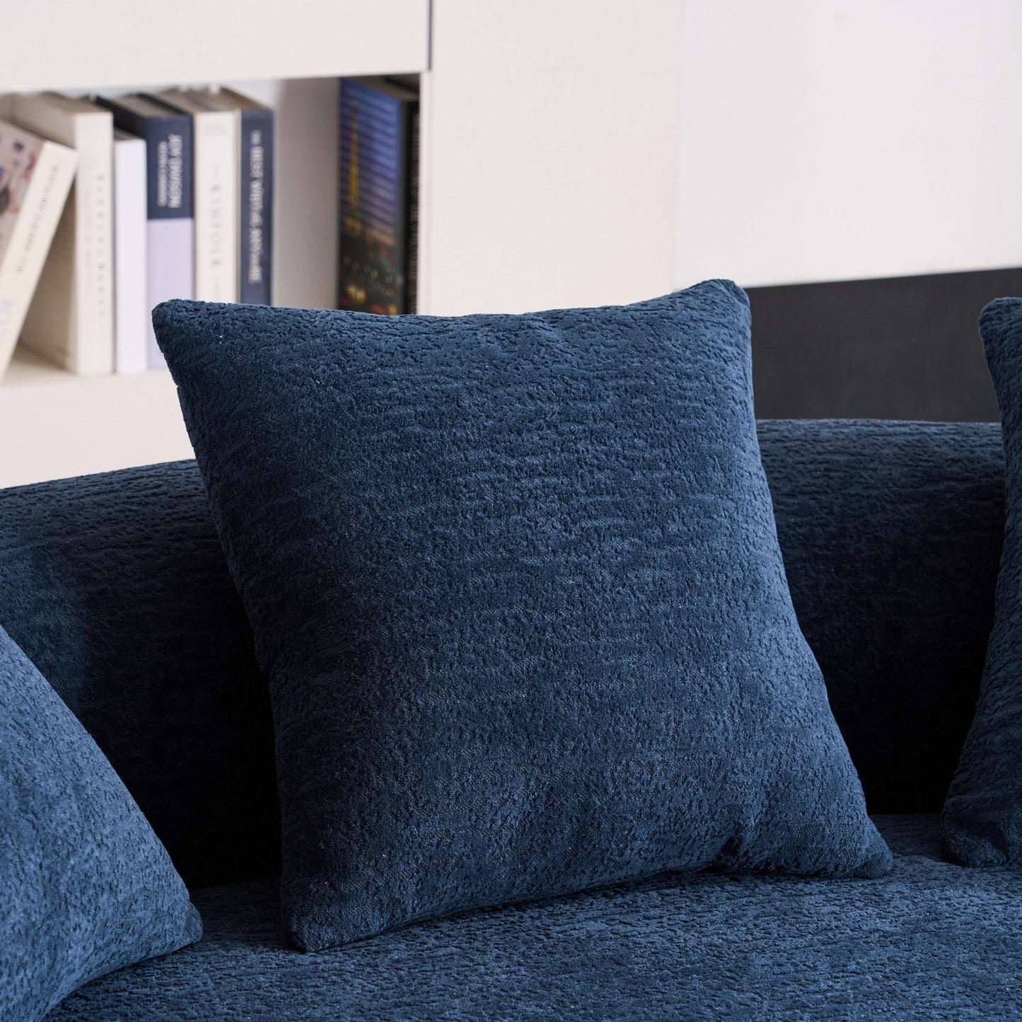 Divano curvo a due posti in spugna a compressione completa 30D in ciniglia, senza montaggio